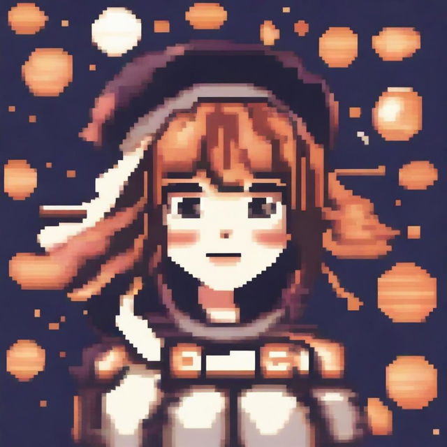 A pixel art illustration inspired by the rhythm game osu!