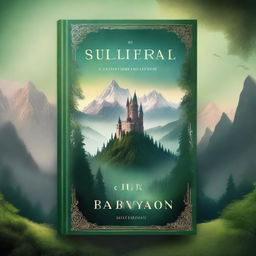 Create a captivating book cover featuring an enchanting fantasy landscape with lush forests, towering mountains, and a mysterious castle in the distance