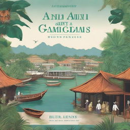 Create a book cover that features a Malay tropical colonial port town in the 17th century