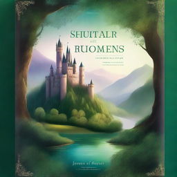 A captivating book cover featuring an enchanting fantasy landscape