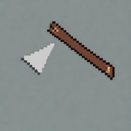 Create a 64 by 64 pixel art image of a blade with a wooden handle and a tip made from the fang of a large monster