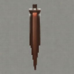 Create a 64 by 64 pixel art image of a blade with a wooden handle and a tip made from the fang of a large monster