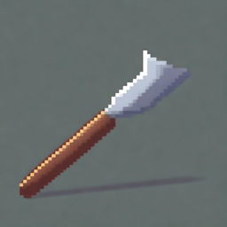 Create a 64 by 64 pixel art image of a blade with a wooden handle and a tip made from the fang of a large monster