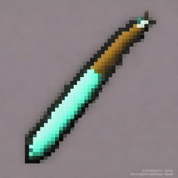 Create a 64 by 64 pixel art image of a blade with a wooden handle and a tip made from the fang of a large monster in the style of the Minecraft video game