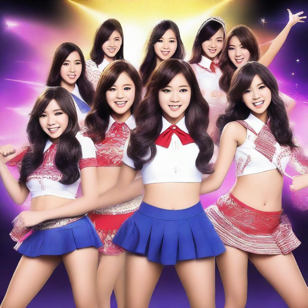 Create an image featuring JKT48, the popular Indonesian idol group