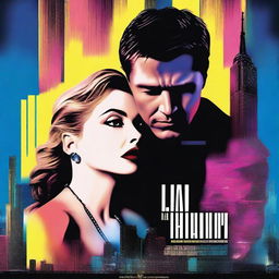 A movie poster that is a fusion of the films La La Land and Blade Runner, featuring Madonna and Tom Cruise as the lead characters