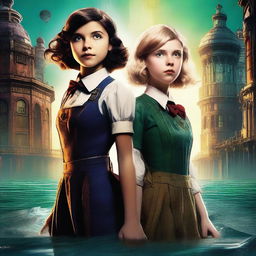 A musical style movie poster for the Bioshock game starring Zendaya and Hunter Schafer