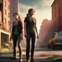 A musical style movie poster for The Last of Us game starring Zendaya and Hunter Schafer