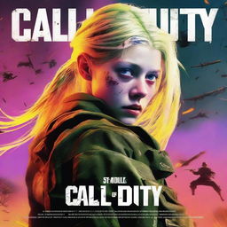 A musical style movie poster for the Call of Duty game starring actress Hunter Schafer