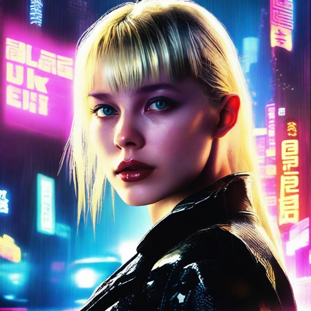 A movie poster for Blade Runner starring actress Hunter Schafer