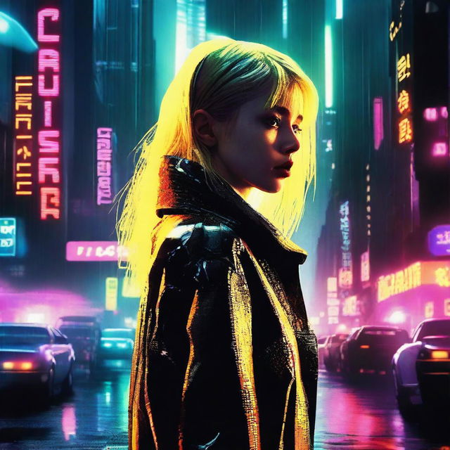 A movie poster for Blade Runner starring actress Hunter Schafer