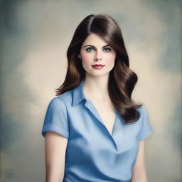 Create a natural and realistic portrait of Alexandra Daddario