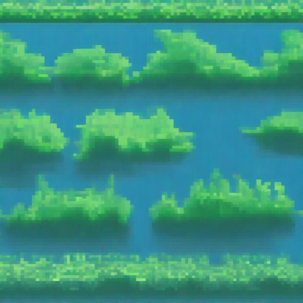 A detailed depiction of seaweed in a pixel art style