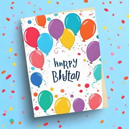 A cheerful and colorful birthday card featuring balloons, confetti, and a heartfelt message wishing a happy birthday to a sister