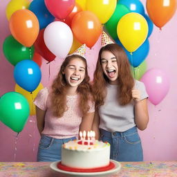 Create a funny birthday image featuring a sister, with a humorous and light-hearted birthday wish