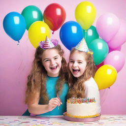 Create a funny birthday image featuring a sister, with a humorous and light-hearted birthday wish