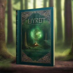 Create a captivating book cover featuring a mysterious forest with an ancient, glowing artifact hidden among the trees