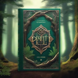 Create a captivating book cover featuring a mysterious forest with an ancient, glowing artifact hidden among the trees