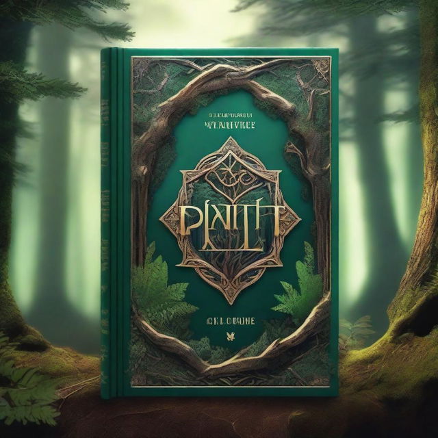 Create a captivating book cover featuring a mysterious forest with an ancient, glowing artifact hidden among the trees