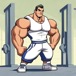 A character named Hemo, showcasing impressive muscles and a powerful physique