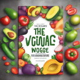 Create a vibrant book cover for a vegan cookbook titled 'The Vegan Voyage' by Nique McLeod