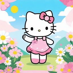 A cute and adorable image of Hello Kitty with a character named Paola