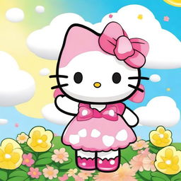 A cute and adorable image of Hello Kitty with a character named Paola