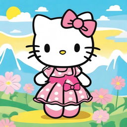 A cute and adorable image of Hello Kitty with a character named Paola