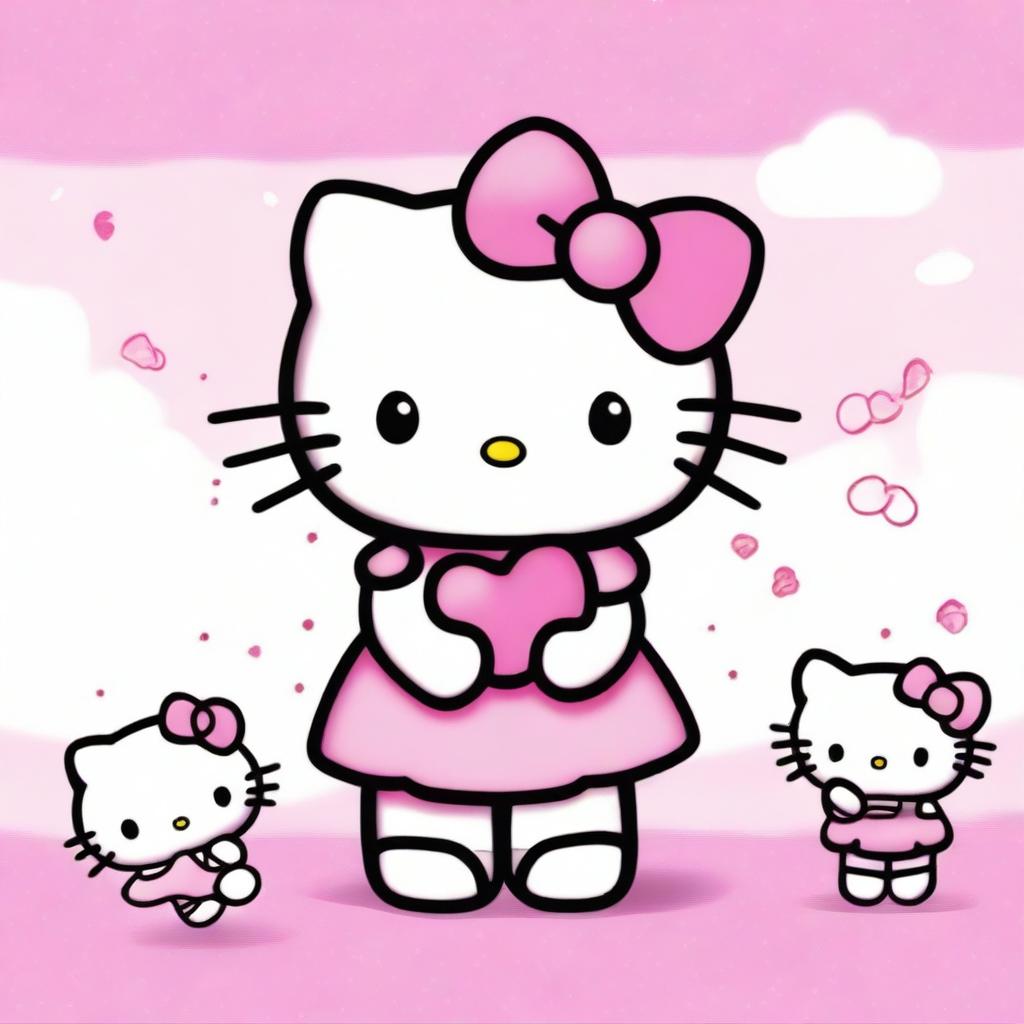 Create cute images of Hello Kitty in various adorable poses and settings