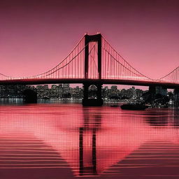 Create an aesthetic picture of the Los Angeles Evening Bridge