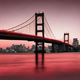 Create an aesthetic picture of the Los Angeles Evening Bridge