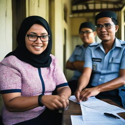 In a small village on the outskirts of town, three Indonesian PPS officers are preparing to update voter data for the upcoming general election