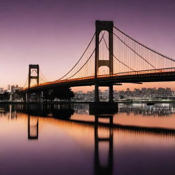 Create an aesthetic picture of the Los Angeles Evening Bridge