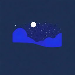 Digital art of a starry night sky with numerous bright stars and deep blue hues, designed for a space-themed logo