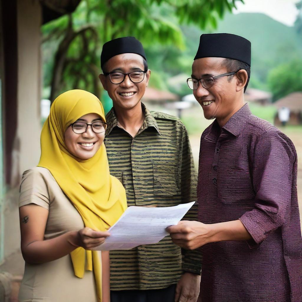 In a small village on the outskirts of town, three Indonesian PPS officers are preparing to update voter data for the upcoming general election