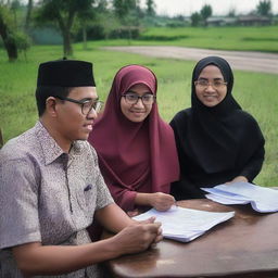 In a small village on the outskirts of town, three Indonesian PPS officers are preparing to update voter data for the upcoming general election