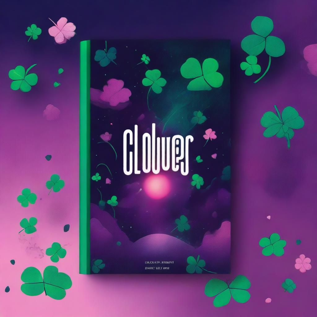 Create a book cover in a weirdcore style titled 'Clover’s Dream,' written by Sadlilrabbit