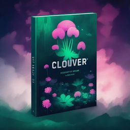 Create a book cover in a weirdcore style titled 'Clover’s Dream,' written by Sadlilrabbit