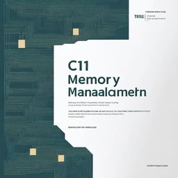 A detailed and professional book cover for a guide on Memory Management in C++