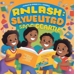 A vibrant cover with children laughing while reading a book