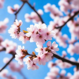 A beautiful scene of cherry blossoms in full bloom