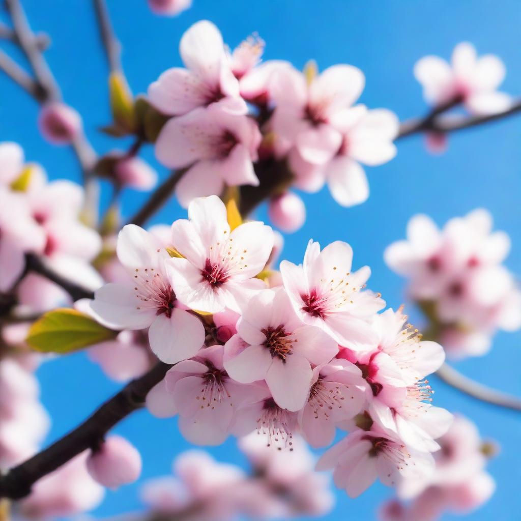 A beautiful scene of cherry blossoms in full bloom