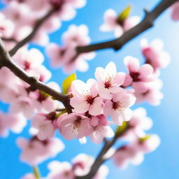 A beautiful scene of cherry blossoms in full bloom