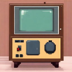 A retro-style pixel art television set, reminiscent of the 1980s and 1990s