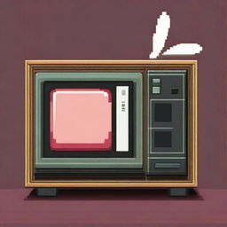 A retro-style pixel art television set, reminiscent of the 1980s and 1990s