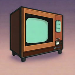 A retro-style pixel art television set, reminiscent of the 1980s and 1990s