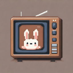 A retro-style pixel art television set, reminiscent of the 1980s and 1990s