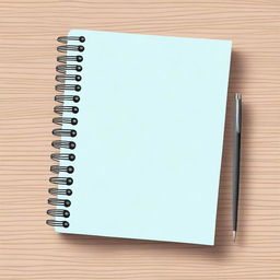 Create an image of a notebook with a spiral binding