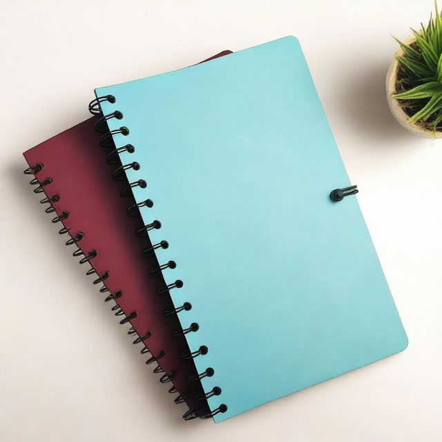 Create an image of a notebook with a spiral binding