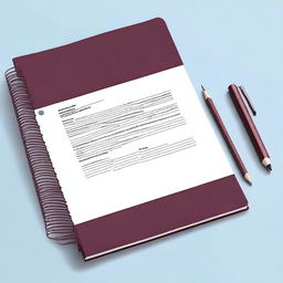 Create an image of a report with a spiral binding